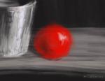 Красный шар, цифровая живопись, принт