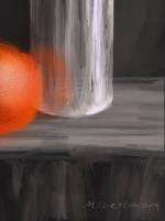Оранжевый шар, цифровая живопись, принт